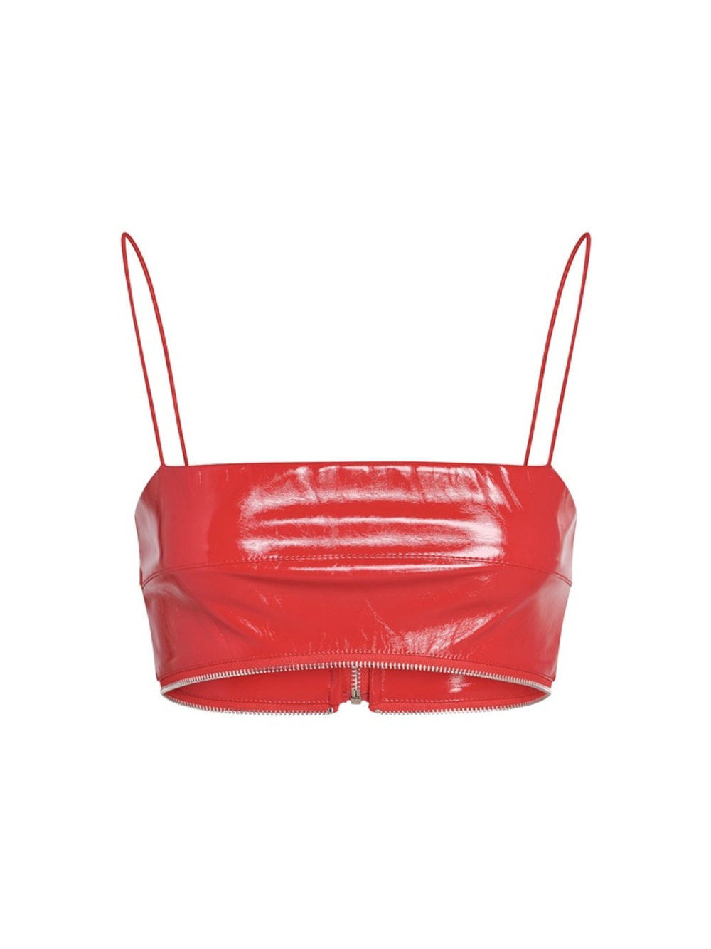 I.AM.GIA ISLA TOP- Red Patent Leather Crop Top
